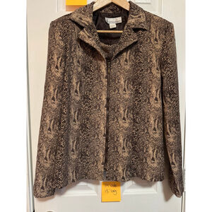 Women's Dressbarn Brown Beige Snakeskin Skirt Set Size 6